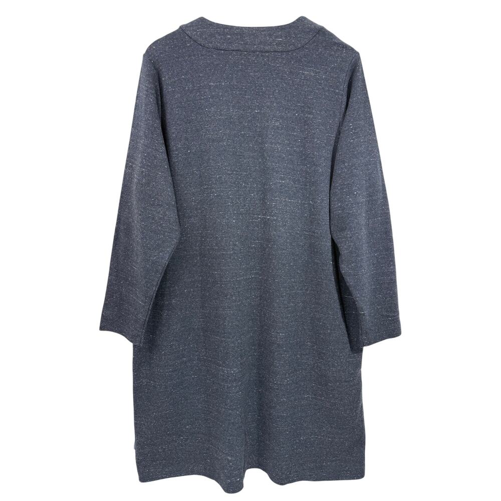 NWT J.Jill Pure Jill Dress 2X Indigo Blue Relaxed Artsy Long Sleeve Pocket Midi - Picture 3 of 10